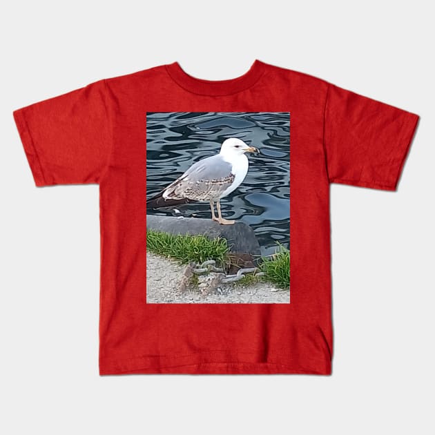 Sea bird Kids T-Shirt by AJQ Tees